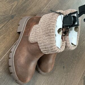 Wonder Nation Brown Knit Cuff Boots